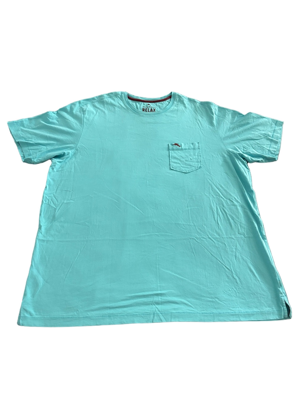 Tommy Bahama Relax Pima Cotton Pocket T Shirt Men 2XT Aqua Blue